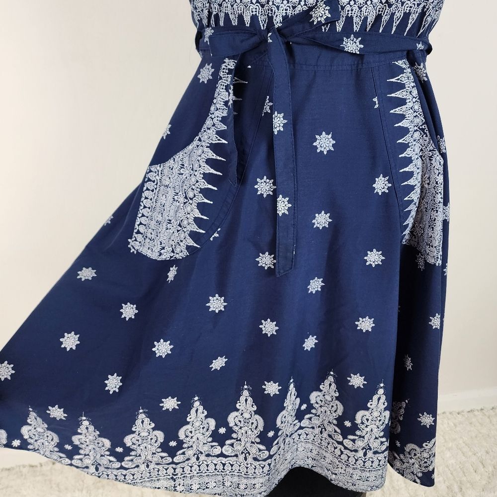 Wrap Midi Dress Boho Bandana Print Fit And Flare A-line Pockets Summer Sun dress - Picture 7 of 15